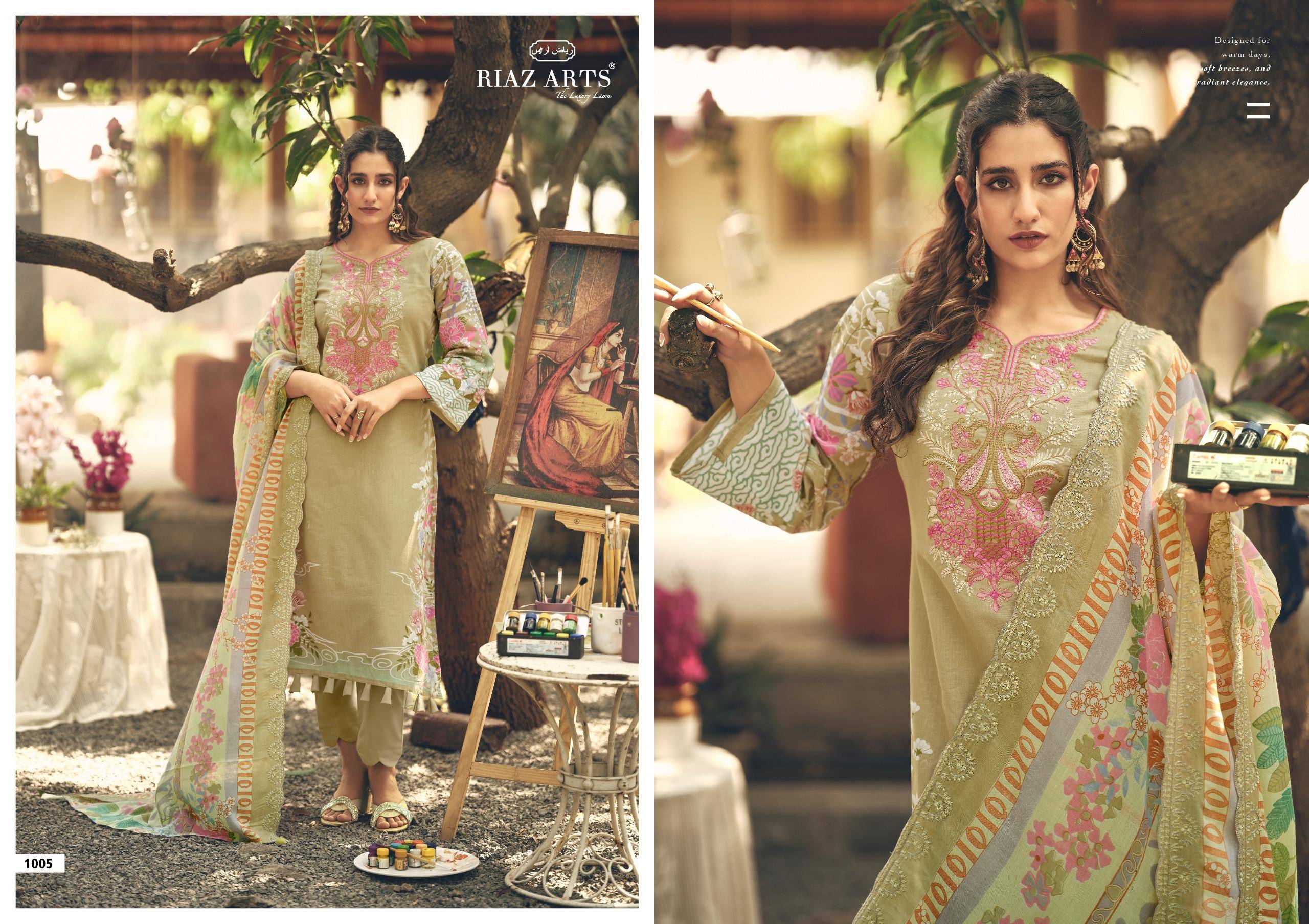 ABU SAEED by RIAZ ARTS PRINTS 13063 TO 13068 SERIES Pakistani Stylish Embroidered LAWN COTTON COLLECTION At Wholesale Price